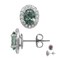 Silvershake Created 1.8 Ctw Oval 7x5 mm Color Change Alexandrite 925 Sterling Silver Halo Stud Earrings