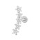0.15 Cttw Diamond Flower Ear Climber 14K White Gold Single Piece Certified Jewelry, Curved Cartilage Earring for Women, 16G - 1.2MM