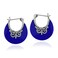 AeraVida Boho Blue Lapis-Lazuli Bohemian Hoop Lock Earrings   Retro .925 Sterling Silver Elegant Design   Stylish Blue Lapis Hoop Earrings for Women