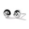 Sea Wave Mountain Round Coin Asymmetric Stud Earrings 925 Sterling Silver Circle Cartilage Hypoallergenic Tiny Studs Earring Fashion Jewelry Gifts for Women Men Couples