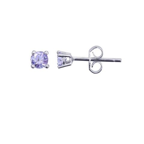 DECADENCE 925 Sterling Silver 3mm Round AAA Cubic Zirconia Solitaire Stud Earrings For Women   Multi Gemstone Stone Colors