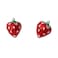 Cute Strawberry Fruits Earrings 925 Sterling Silver Small Stud Earring for Women Red Enamel Lifelike Lucky Cartilage Tragus Post Hypoallergenic Dainty Jewelry Gifts Daughter Niece