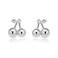 Cute Cherry Minimalist 925 Sterling Silver Tiny Mini Small Cartilage Stud Earrings for Women Teen Girls Sensitive Ear Lovely Fruit Piercing Tragus Hypoallergenic Post Pin Fashion Jewelry Gifts