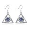 CRMAD Evil Eye Earrings Sterling Silver Evil Eye Protection Hands Triangle Dangle Earrings for Women