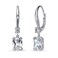 BERRICLE Sterling Silver Solitaire 3.2 Carat Cushion Cut Cubic Zirconia CZ Anniversary Leverback Dangle Drop Earrings for Women, Rhodium Plated