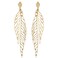 Kooljewelry 14k Yellow Gold Diamond-cut Leaf Dangle Earrings