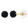 Gem Stone King 10K Yellow Gold Black Onyx Stud Earrings For Women Men (0.92 Cttw, Gemstone Birthstone, Round 5MM)