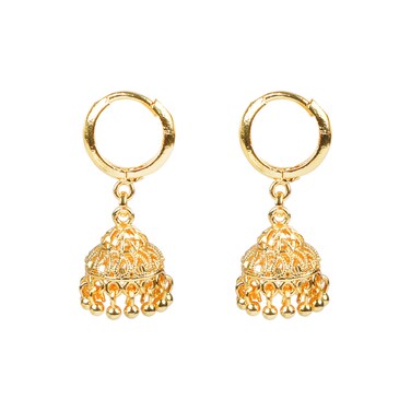 Efulgenz Gold Tone Indian Hoop Earrings Hoop Jhumka Earrings for Women Traditional Bridal Wedding Bollywood Jewelry Jhumka Jhumki Dangle Earrings Set Indian Jhumkas for Women