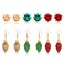 NLCAC 6 Pairs Christmas Earrings Xmas Holiday Present Bow Earrings Bulb Drop Dangle Earrings Christmas Party Jewelry