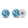 Gem Stone King 14K White Gold Swiss Blue Topaz Stud Earrings For Women Men (0.66 Cttw, Gemstone November Birthstone, Round 4MM)