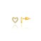 Tela Jewelry - 14K Gold Heart Stud Earrings, 5mm Solid Gold Screw Back Earrings With 5A Cubic Zirconia, Stylish &amp; Durable, Modern Jewelry Gift For Women