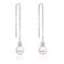 Pearl Tassel Threader Earrings 925 Sterling Silver long pearl earrings Ear Jewelry for Women