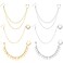 6 Pieces Nose Rings Hoop Chain Diamond-studded Double-layer Nose Chain Septum Non Piercing Nose Hoop Ring Chain Dangle Earrings for Women Girls