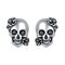925 Sterling Silver Skull Earrings Gothic Skull Rose Stud Earrings for Men Black Diamond Eye Skull Jewelry Women Hypoallergenic Halloween Earrings Gift