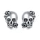 925 Sterling Silver Skull Earrings Gothic Skull Rose Stud Earrings for Men Black Diamond Eye Skull Jewelry Women Hypoallergenic Halloween Earrings Gift