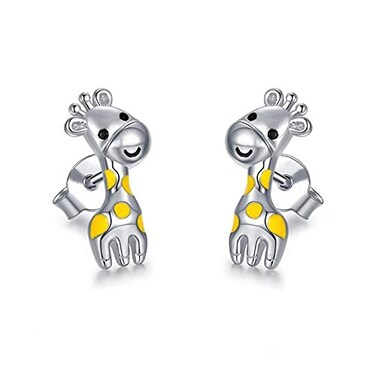 Giraffe Stud Earrings Polishing Copper Animal Earrings for Women Men-Giraffe