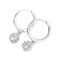 Prong Bezel CZ Dangle Hoop Earrings for Women 925 Sterling Silver Charms Minimalist Tiny Round Cubic Zirconia Drop Dangling Cartilage Helix Tragus Diamond Solicate Hypoallergenic Jewelry
