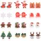 Spiritlele 12 Pairs Christmas Magnetic Earrings Set Resin Clip on Non Piercing Fake Earrings for Women Party