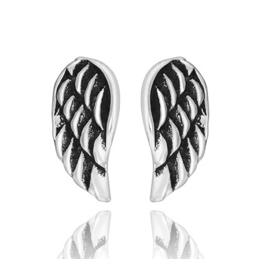 AeraVida Flying Free and Heavenly Angel Wings .925 Sterling Silver Post Stud Earrings   Tiny Vintage Wings Earrings   Anniversary Jewelry Gift for Women   Gift for Special Day
