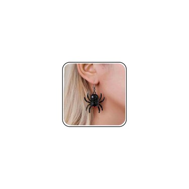 Allereyae Vintage Black Spider Dangle Earrings Punk Spider Drop Earrings Black Onyx Spider Hook Earrings Animal Creepy Stud Earrings Jewelry for Women