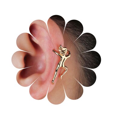 Allereyae Climbing Man Ear Climbing Earrings Human Shaped Clip Earring Helix Ear Clip Cartilage Earring Gold Man Ear Cuff Earrings Jewelry for Women