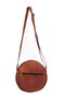 Small 8 Inch Handmade Vintage Leather Crossbody Sling Bag Women/Teen Girls Satchel Handbag Round Messenger Bags