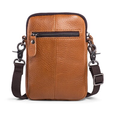 katloo Genuine Leather Crossbody Purse Cell Phone Wallet Shoulder Bag for Men and Women, Phone Pouch Fits for iPhone 16 Pro Max 15 Pro Max 14 Pro Max Samsung Galaxy S24 Ultra S23 Ultra (Brown)