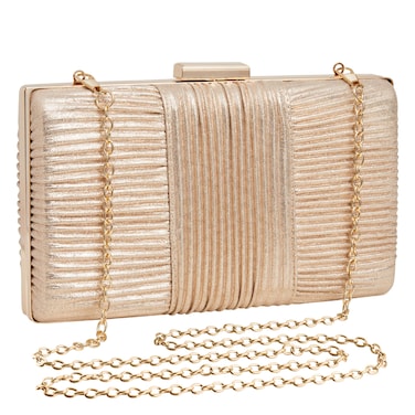 Ubysoyi Womens Champagne Clutch Purse Pleated Evening Bag for Bridal Wedding Party Shoulder Formal Handbag Elegant Purses