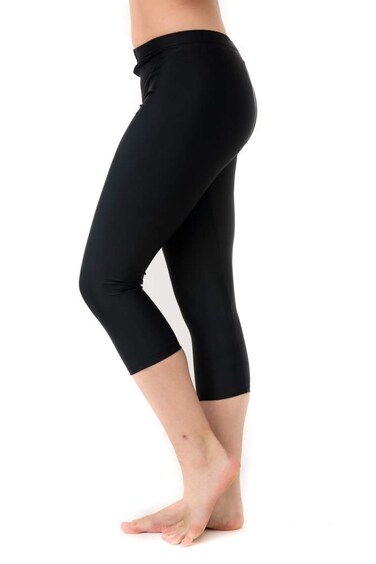 Undercover Waterwear Women&rsquo;s High Waisted Swim Leggings- Athletic Capri Pants- UPF 50+ Cover Up Swim Tights- Plus XL Black
