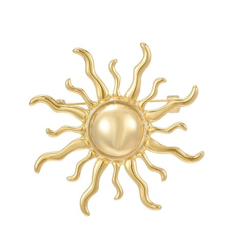 Sun Brooch Pin Gold-Plated Lapel Pins Jewelry Birthday Gifts for Women Men
