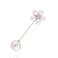 Faux Pearls Flower Lapel Stick Brooch Pin for Women Girls Crystal Cubic Zirconia Floral Pins Scarves Hat Suit Cardigan Tuxedo Tie Corsage Brooches Pins Dainty Jewelry Gifts Wedding