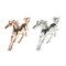 Leadigol 2PCS Horse Shape Metal Brooch,Alloy Horse Brooch Lapel Pins Animal Brooch Pin Running Horse Brooch Pin for Man Women
