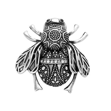 NOUMANDA Antique Silver Plated Bumble Bee Brooch Pin for Women