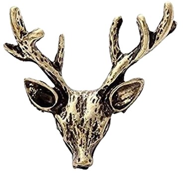 NOUMANDA Retro Deer Head Antlers Brooch Collar Pin Jewelry For Women