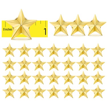30 Pieces Star Badge Lapel Pin 0.78 Inch for 4th of July Memorial Day Labor Day Independence Day Veterans Day Theme Party Costume Decoration(Gold)