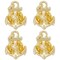 WEBEEDY 4 Pcs Anchor Brooch Lapel Pin Gold Anchor Jewelry Pin Broach Navy Pins Pendants Coat Suit Jacket Wedding Gift Party Shirt Collar Accessories Brooch for Women Men