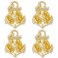 WEBEEDY 4 Pcs Anchor Brooch Lapel Pin Gold Anchor Jewelry Pin Broach Navy Pins Pendants Coat Suit Jacket Wedding Gift Party Shirt Collar Accessories Brooch for Women Men