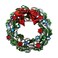 XGALBLA Red Green Enamel Crystal Rhinestone Wreath Christmas Brooch Pin Silver Tone
