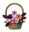 Gyn&amp;Joy Gold Tone Colorful Purple Red Blue Rhinestones Flower Basket Brooch
