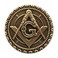 Square &amp; Compass Round Masonic Lapel Pin - [Antique Brass Finish][1'' Diameter]