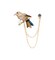 Knighthood Brooch Pin Crystal Pearl Parrot Bird Lapel Pin Suit Collar Brooch Lapel Pin Accessories for Men Women