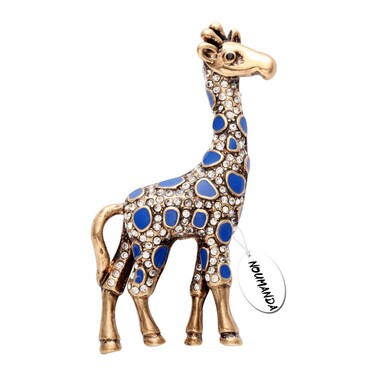 NOUMANDA Women's Fashion New Cute Crystal Giraffe Joker Brooches Accessories
