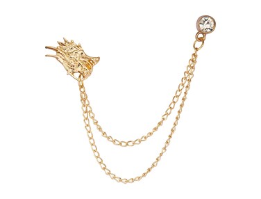 Knighthood Brooch Badge Golden Dragon Head Lapel Pin Badge Coat Suit Jacket Wedding Gift Party Shirt Collar Lapel Pin Accessories for Men Women