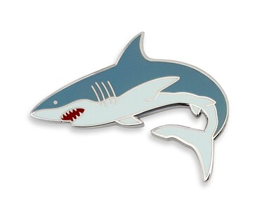 Pinsanity Great White Shark Enamel Lapel Pin
