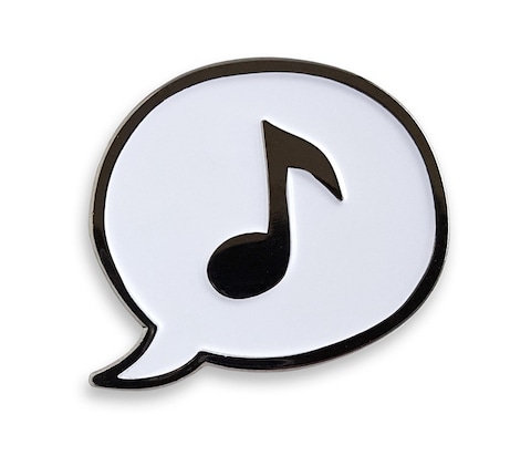 Pinsanity Music Note Enamel Lapel Pin,White,1.25 inch
