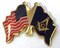 D9791 Masonic Lapel Pin with American Flag and Square &amp; Compass Flag