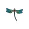 Gemondo USA 925 Sterling Silver Dragonfly Green/Blue Enamel with Marcasite Brooch