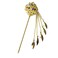 Siwalai Thai Traditional Gold Plated Multicolor Crystals Hair Pin 5 Inches