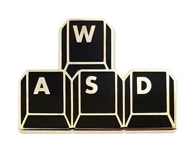Pinsanity Gamer 'WASD' Keyboard Buttons Enamel Lapel Pin
