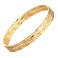 4U 18k Yellow Gold Classical Diamond Cut Bangle Bracelet Set for Women